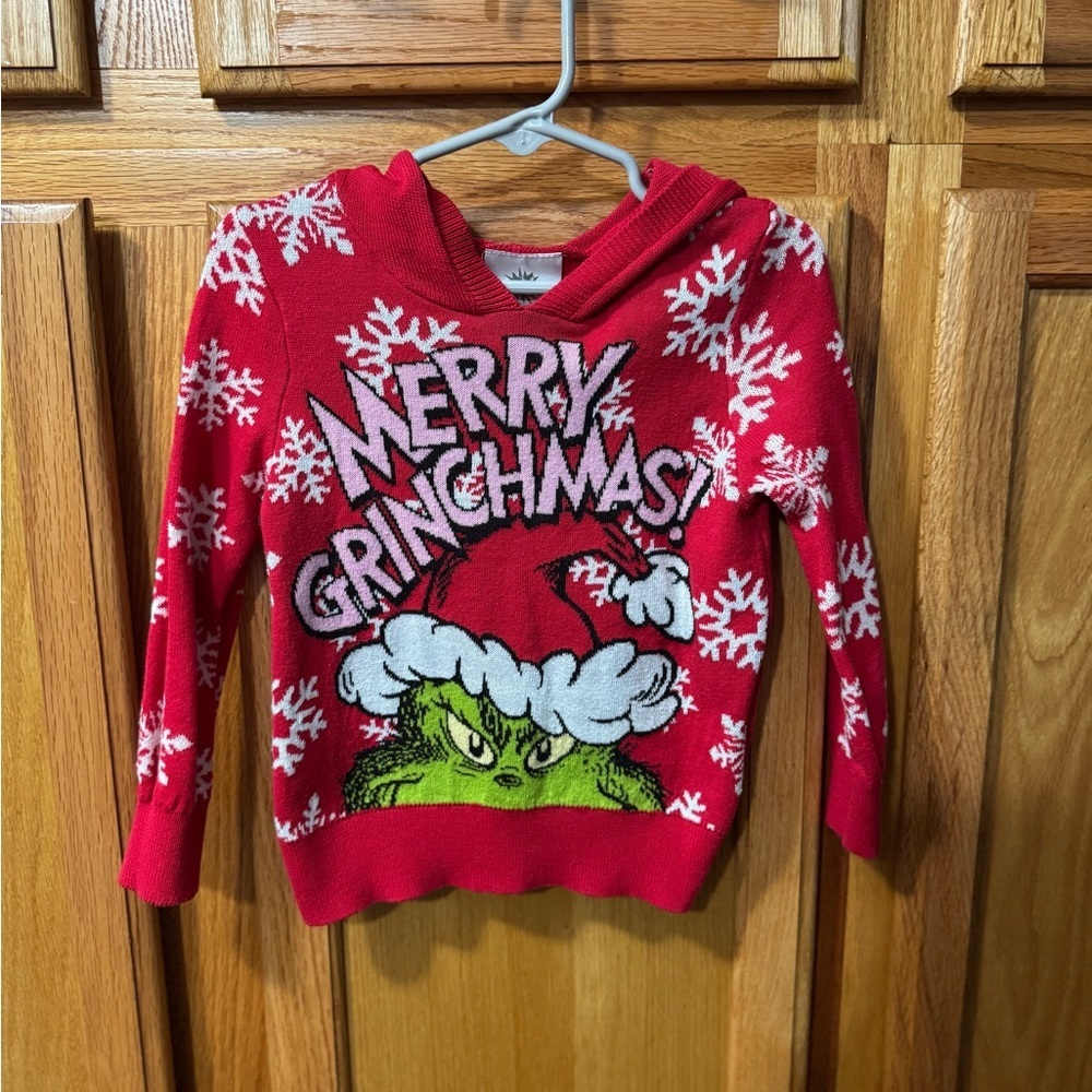 Merry Grinchmas Kids Red Hoodie